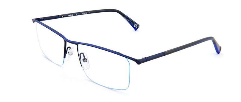 Tesla Thin Black And Blue Eyeglasses By G&M Eyecare