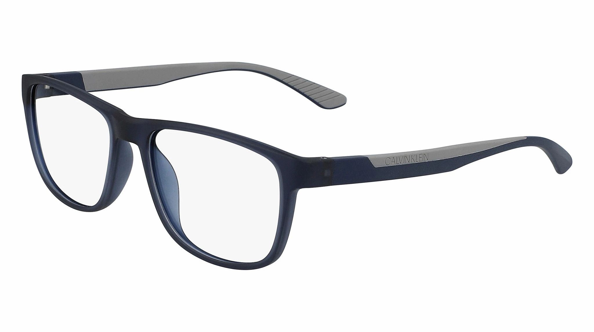 Calvin Klein Navy Blue And Grey Temples Eyeglasses By G&M Eyecare