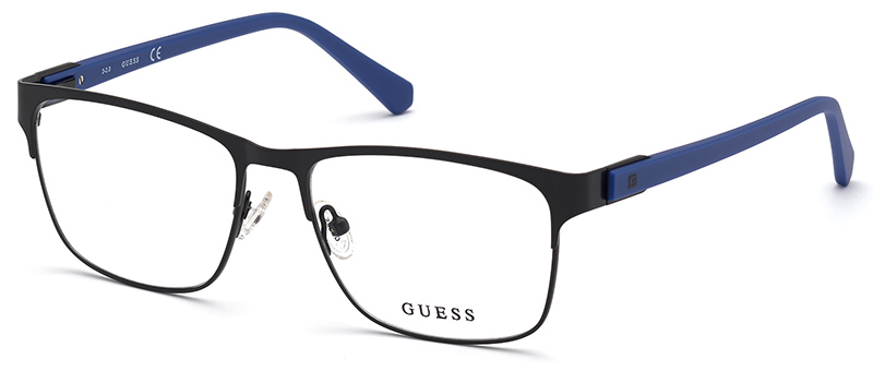 Guess Eyeglasses Blue Temples Black Rim By G&M Eyecare