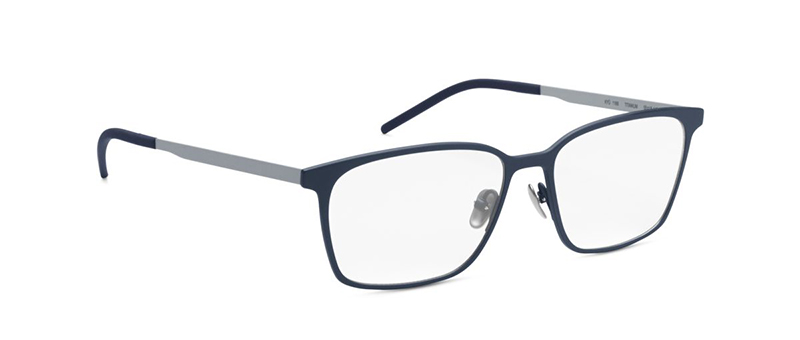 Kyu Navy Blue And Silver Thin Eyeglasses By G&M Eyecare