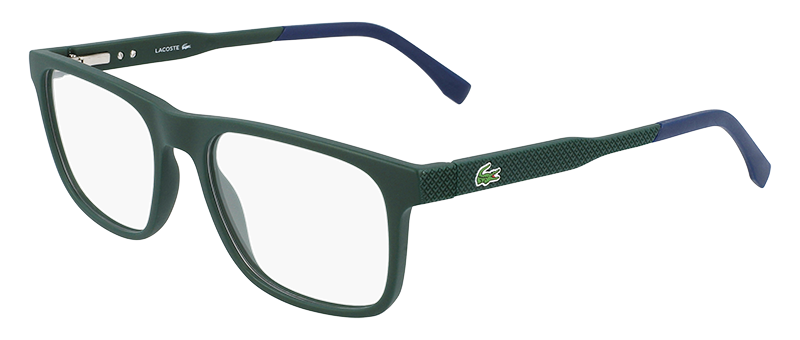 Lacoste Rubberized Dark Teal Frame And Blue Tips Eyeglasses By G&M Eyecare