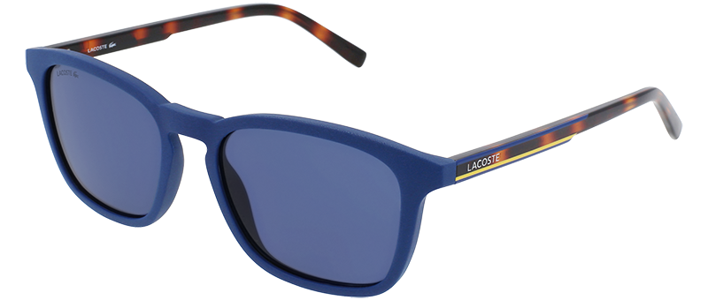 Lacoste Matte Blue Rim And Tart Temples Sunglasses By G&M Eyecare