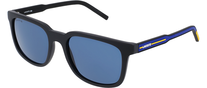 Lacoste Matte Blue Rim And Tart Temples Sunglasses By G&M Eyecare