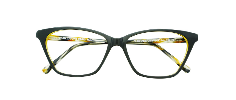 Jean Lafont Paris Black Yellow Marble Design Eyeglasses By G&M Eyecare