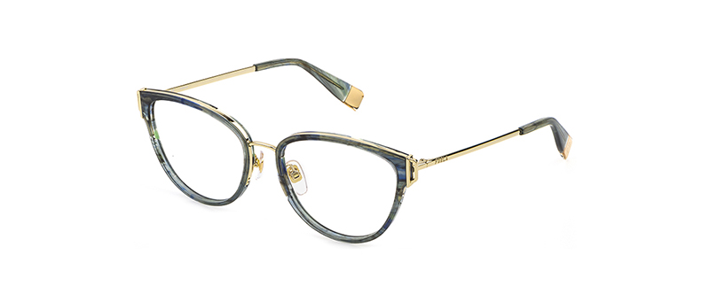 Furla Marble Designed Rim With Gold Temple Eyeglasses By G&M Eyecare