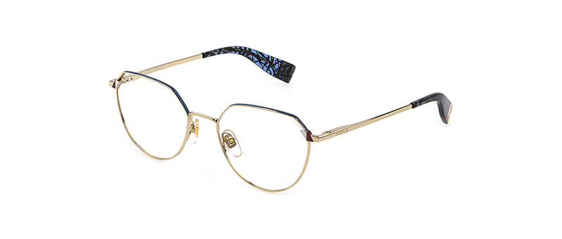 Furla Thin Frame Eyeglasses With Blue Tips By G&M Eyecare