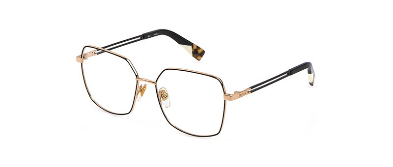 Furla Square Lenses With Thin Frame And Black Temples Eyeglasses By G&M Eyecare