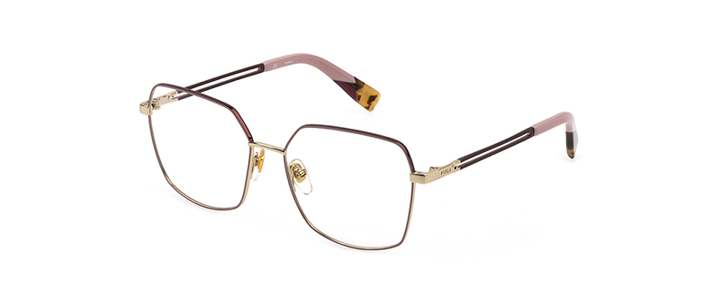 Furla Square Lense With Thin Frame And Pink Tips Eyeglasses By G&M Eyecare