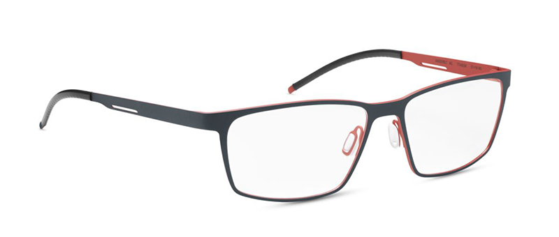 Vanderbilt Matte Black And Red Eyeglasses By G&M Eyecare